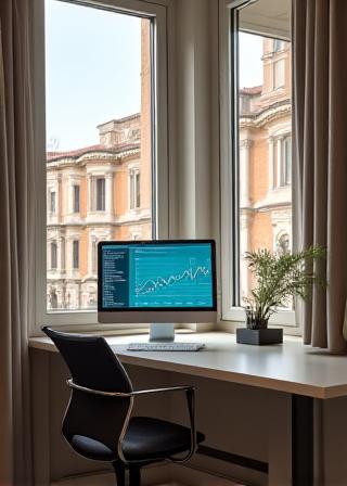 Atmosfera del lavoro editoriale digitale nel Lazio